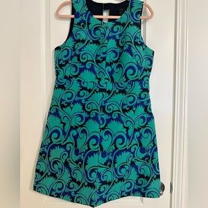 J Crew Blue, Green, and Navy Shift Dress